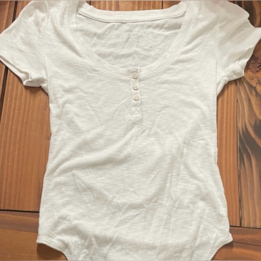 Aerie Soft-Rib Bodysuit White XS